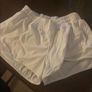 White lululemon hotty hot shorts